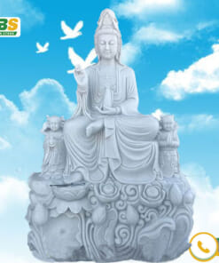 Tượng Phật Quan Âm đá trắng chất lượng tốt