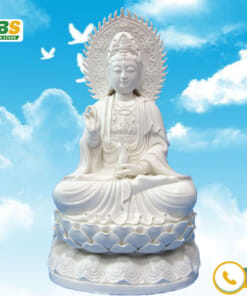 Tượng quan âm đá trắng phong thủy