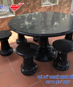 Bàn ghế đá granite đen NBS-BGD 236