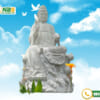 Tượng phật Adida trắng nguyên khối ngồi thiền