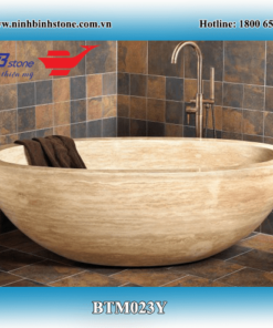Bồn Tắm Đá Cẩm Thạch Tròn Màu Vàng NBS-BTĐ 237