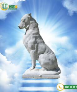 Tượng chó đá trắng phong thuỷ NBS-TCĐ 254