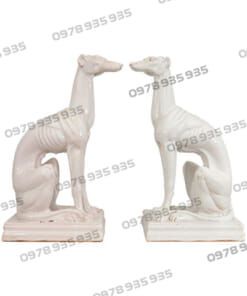 Chó Đá NBS-TCĐ 221 - Tượng cặp chó đá phong thủy màu trắng