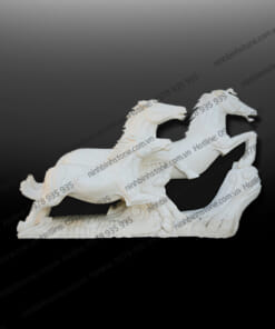 Tượng Ngựa Đá NBS-ND22 - Tượng ngựa đá phong thuỷ đẹp màu trắng giá rẻ