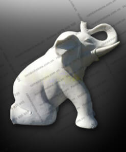 Tượng Voi Đá Tự Nhiên - Voi đá trắng phong thủy NBS-VĐ241