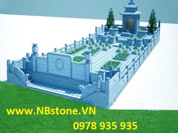 Bản thiết kế mô phỏng khu lăng mồ bằng đá xanh rêu thanh hoá -  khu lăng mộ thiết kế hiện đại