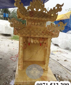 Ban thờ Thần Tài bằng đá vàng NBS-BTD203