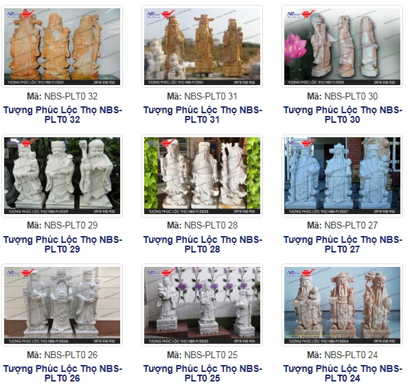 mẫu tượng Phúc Lộc Thọ bằng đá tự nhiên bán chạy nhất 2018