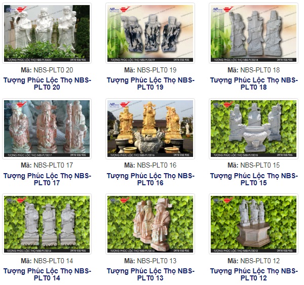 mẫu tượng Phúc Lộc Thọ bằng đá tự nhiên bán chạy nhất 2018