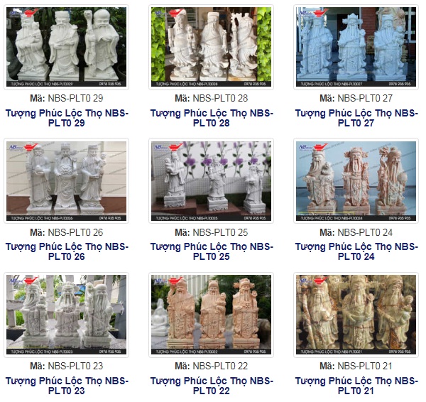 mẫu tượng Phúc Lộc Thọ bằng đá tự nhiên bán chạy nhất 2018