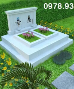 Mộ Đôi Đá Trắng Cẩm Thạch