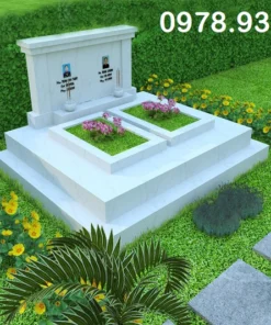 Mộ Đôi Đá Trắng Cẩm Thạch