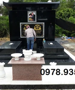 Mẫu mộ đôi đẹp bằng đá ĐEN NBS-MĐĐ267