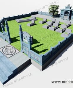Mẫu bản vẽ thiết kế khu lăng mộ đá đẹp NBS-LMD314