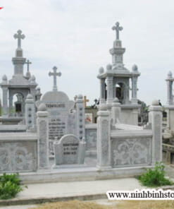 Mẫu lăng mộ đá Công giáo đẹp NBS-LMD312