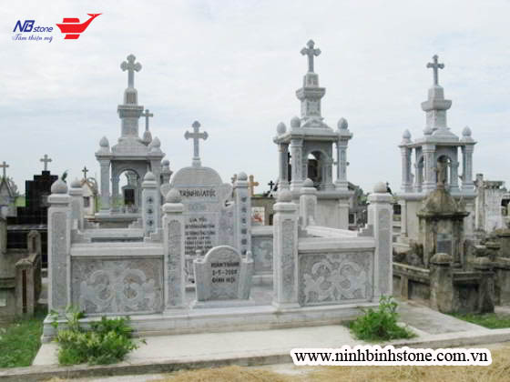 Mẫu lăng mộ đá công giáo đẹp NBS-LMD312 - Ninh Bình Stone