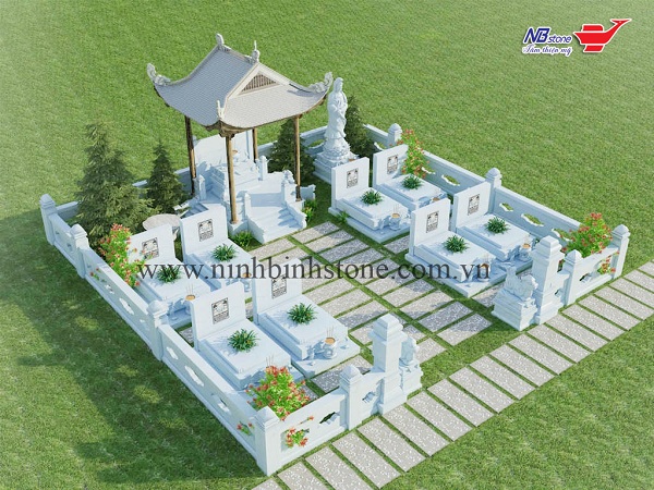 Mẫu lăng mộ bằng đá thiết kế 3D tại Lạng Sơn của Ninh Bình Stone