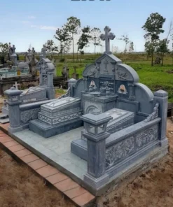 Mộ đôi đá trắng đẹp NBS-MĐĐ266