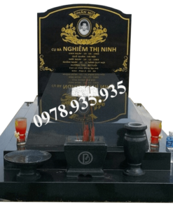 Mẫu mộ đá hoa cương đơn đen NBS-MĐHC229