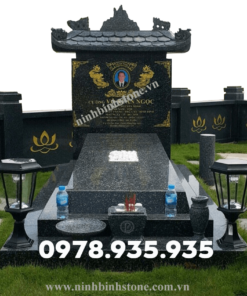 Mẫu mộ đá hoa cương đơn đen NBS-MĐHC230