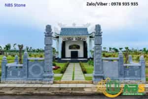 Kích thước cây hương ngoài trời thờ thần linh | Bàn thờ ngoài trời 28 Mẫu lăng mộ kết hợp tường bao quanh bằng đá xanh