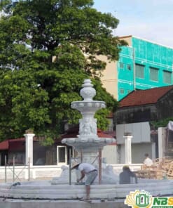 Đài phun nước bằng đá trắng NBS-DPN303