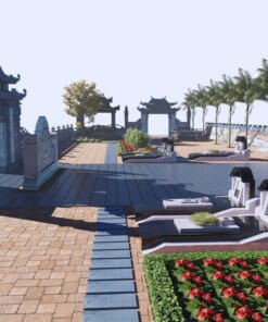 Mẫu lăng mộ đá gia tộc đẹp NBS-LMD318