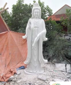 Tượng Phật quan âm đứng bằng đá NBS-TQA243