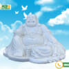Tượng phật Di lặc ngồi bằng đá trắng NBS-PDL243