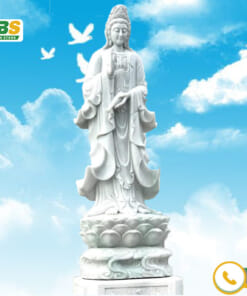 Tượng quan âm đứng trên dài sen NBS-TQA246
