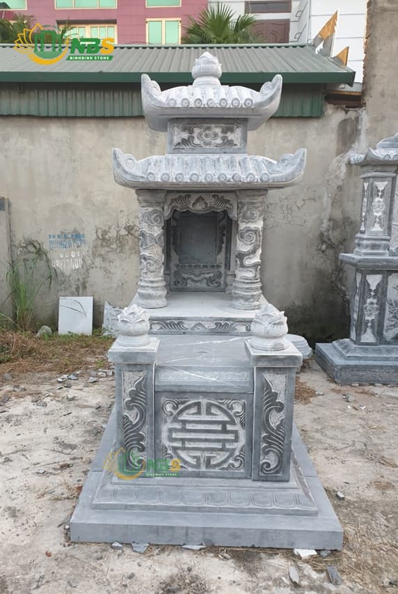 Kích thước cây hương ngoài trời thờ thần linh | Bàn thờ ngoài trời 30 Những mẫu mộ đẹp: Mộ đá hai mái