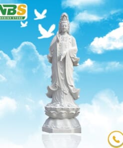 Tượng phật quan âm đá trắng