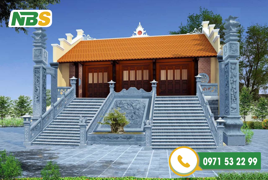 Mẫu nhà thờ họ 3 gian khá phổ biến trong kiến trúc nhà thờ họ Việt Nam