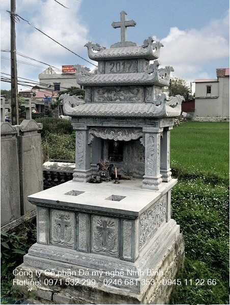 Mộ đá công giáo đẹp chạm khắc tinh xảo chất lượng cao giá hợp lý