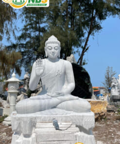 Tượng Phật Thích Ca bằng đá trắng NBS-TPTC 252