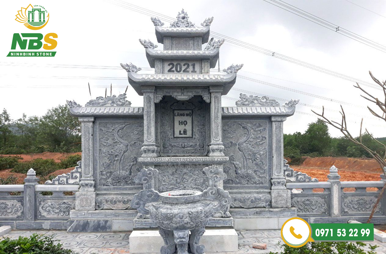 Mộ đá 3 mái đẹp