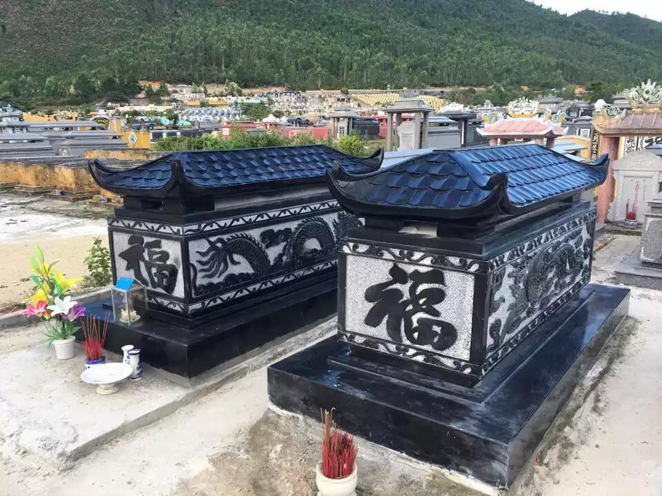 Mẫu mộ đôi khắc rồng do Ninh Bình Stone chế tác